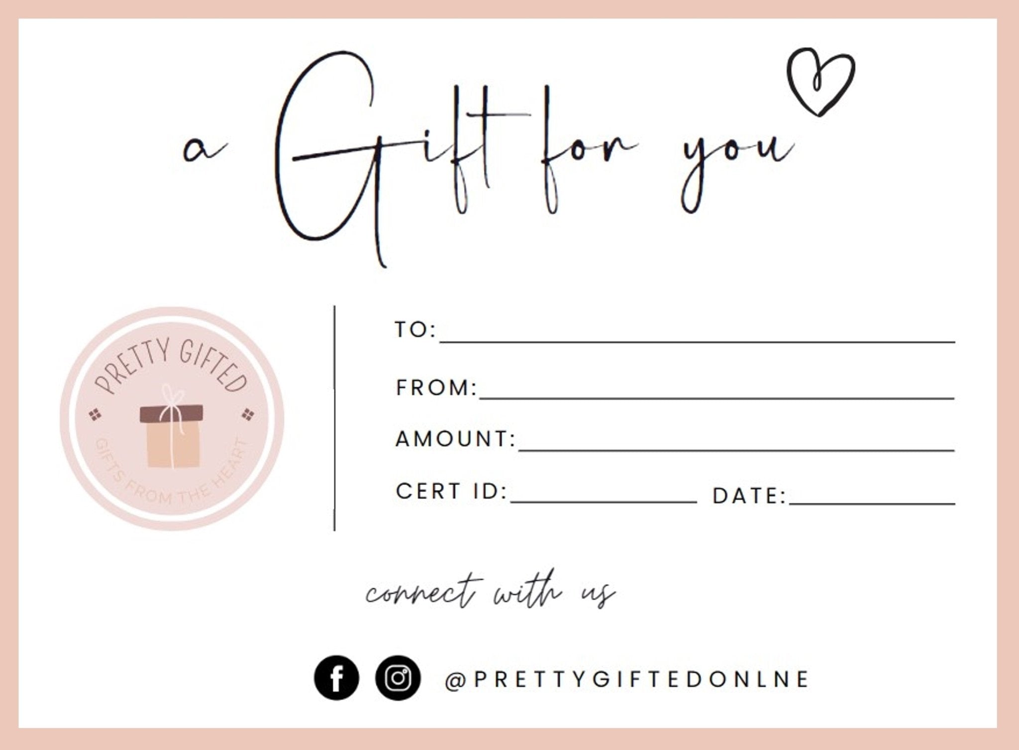 Pretty Gifted Gift Cards - Pretty Gifted Online